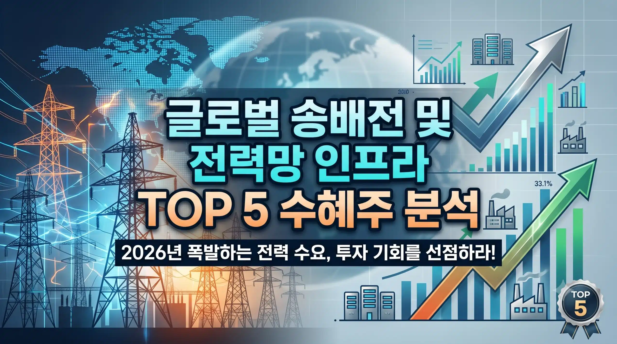 글로벌 송배전 및 전력망 인프라 인포그래픽