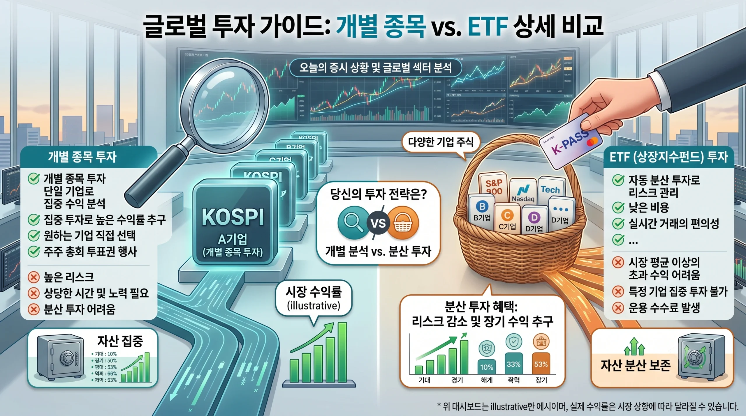 개별종목 vs ETF 상세 비교 인포그래픽