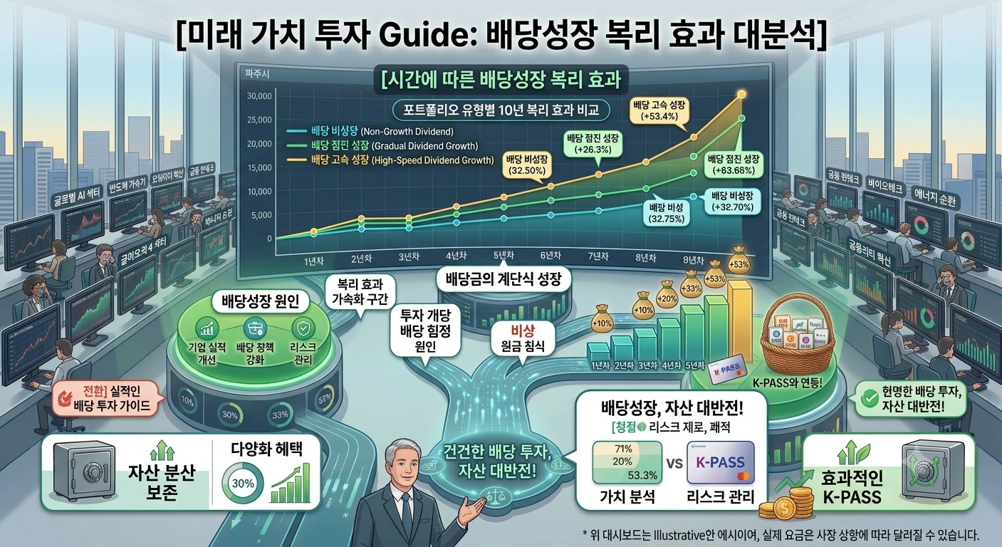 시간에 따른 배당성장 복리 효과 그래프