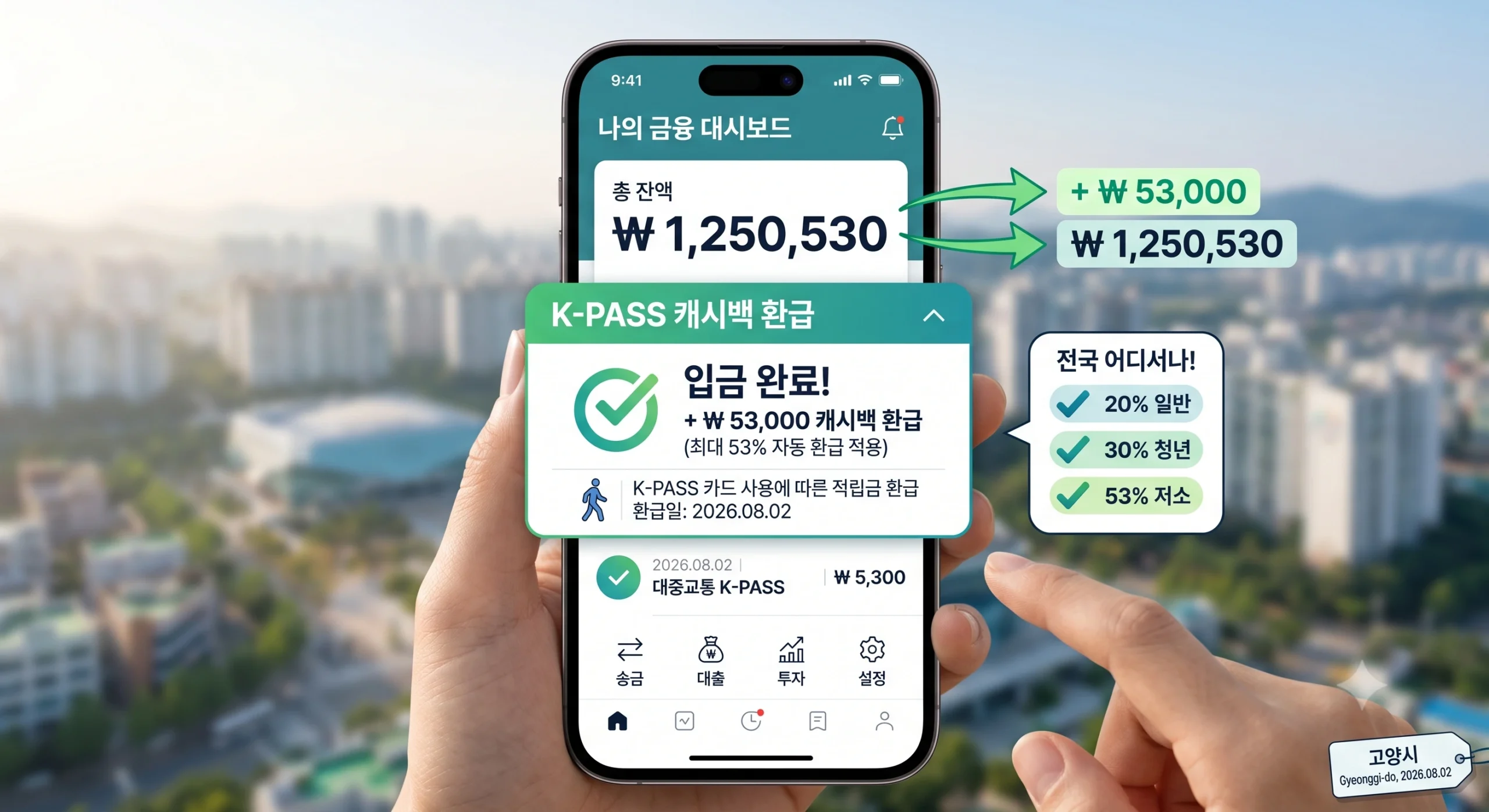 k-pass 캐시백 환급 인포그래픽